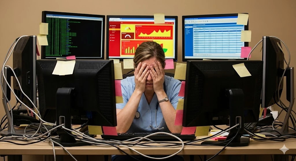Multiple disconnected systems overwhelming staff