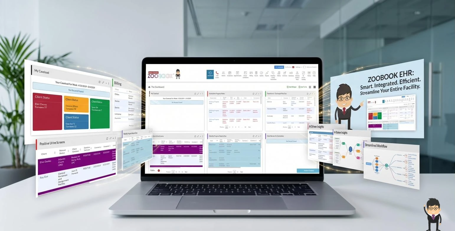 Zoobook EHR full dashboard view
